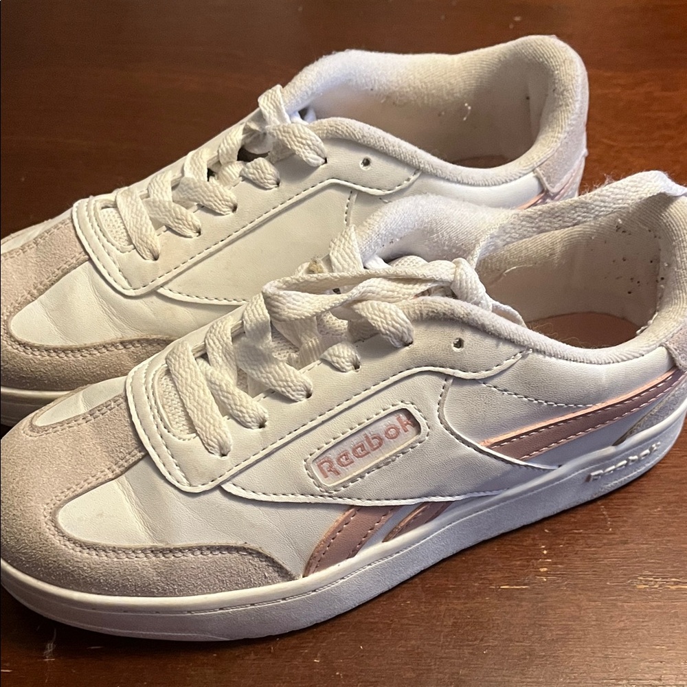 Reebok White and Pink Athletic Shoes